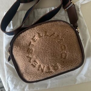 Stella McCartney Mini Stella Logo Teddy Camera Bag Biscuit